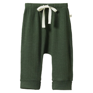 Childrens Clothing: Nature Baby Merino Drawstring Pants Pointelle Thyme
