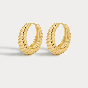 Luv Aj Ridged Marbella Hoops- Gold
