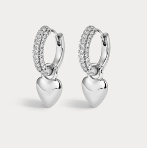 Womens Jewellery: Luv Aj Puffy Heart Huggies- Silver