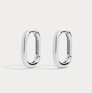 Luv Aj Chain Link Huggies- Silver