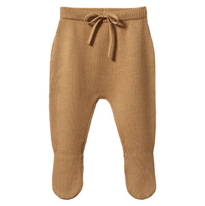 Nature Baby 1: Nature Baby Merino Knit Footed Rompers Caramel