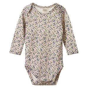 Nature Baby 1: Nature Baby Merino Long Sleeve Bodysuit Briarwood Lilac Print