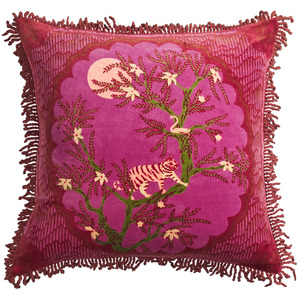 Cushions Beanbags And Ottomans: Sage & Clare Andrea Velvet Cushion - Pansy