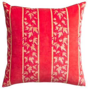 Cushions Beanbags And Ottomans: Sage & Clare Agata Velvet Cushion - Vermillion