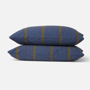 Sheets And Pillowcases: Citta Duo Pillowcase Set - Aegean/Ivy
