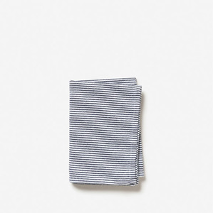 Tea Towels Cloths: Citta Stripe Washed Cotton Tea Towel Navy
