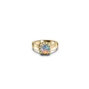 Stolen Girlfriends Club Baby Claw Ring - Opal - Gold Plated