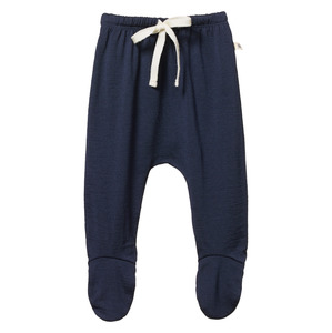 Nature Baby Merino Footed Rompers - Navy