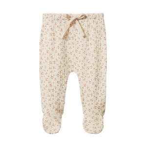 Childrens Clothing: Nature Baby Pointelle Footed Rompers Dandelion Print
