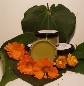 Products: kawakawa, comfrey and calendula balm Mokau Soaps