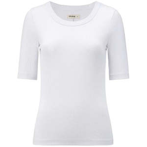 Mezz Women's Ribbed Tee - White
