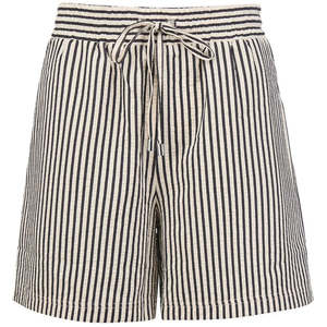All Womens: Hana Women's Stripe Boxer Shorts | Navy Blue & White