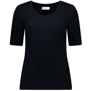 Meme Women's Cotton Ribbed Tee - Black