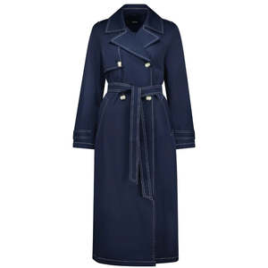 Kim Women's Trench Raincoat - Navy