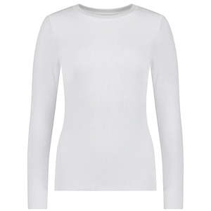 Long Sleeve Tees: Lina Women's Long Sleeve Knit - White