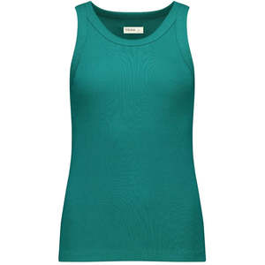 Eddie Women's Cotton Ribbed Tank - Dynasty Green