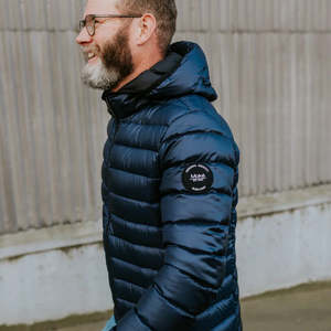 Packable Duck Down Vest 90 10 Ethical Duck Down: Jimmy Men's 90/10 Packable Down Jacket - Navy