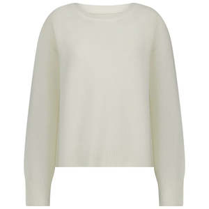 Sweater Knits: Aleisha Women's Knit Sweater - Cream