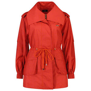 Marlow Women's Waterproof Rain Jacket - Blood Orange / Fuchsia Check