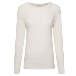 Lina Long Sleeve Ribbed Top - Pearl