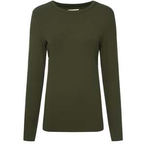 Lina Long Sleeve Ribbed Top - Bonsai