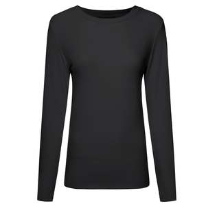 Lina Long Sleeve Ribbed Top - Black