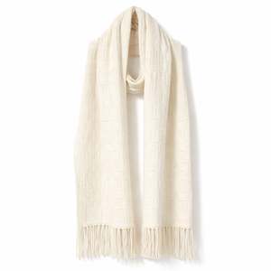 Adele Cable Knit Scarf - Cream