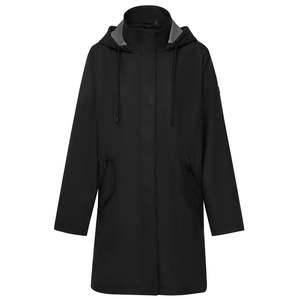 Womens Rain Jackets Coats: Billie Raincoat - Black/Choc Houndstooth