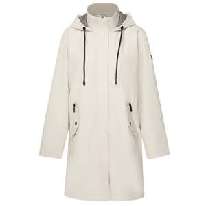 Womens Rain Jackets Coats: Billie Raincoat - Cream/Choc Houndstooth