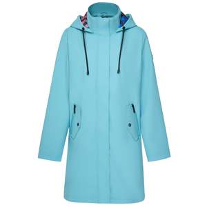 Womens Rain Jackets Coats: Billie Raincoat - Aqua/Evie Aqua Trails