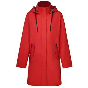 Womens Rain Jackets Coats: Billie Raincoat - Cherry Tomato/Evie Alternative Animal