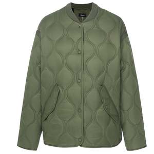Talei Quilted Bomber Jacket - Olive Green