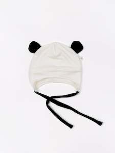 Baby: merino panda bonnet