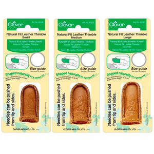 Upholstery Tools Needles: CLOVER Thimble Natural Fit Leather