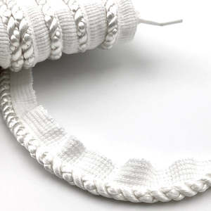 Upholstery Trimmings Flanged Cord: FLANGED CORD White