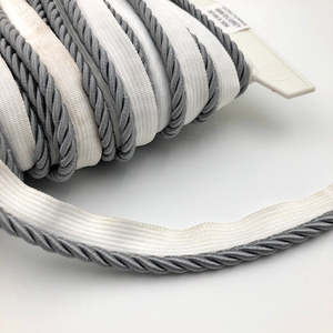 Upholstery Trimmings Flanged Cord: FLANGED CORD Silver Grey