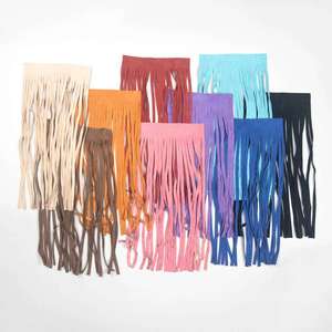 Leathercraft Leather Suede Nubuck: SUEDE Pigskin Split Fringe / Precut