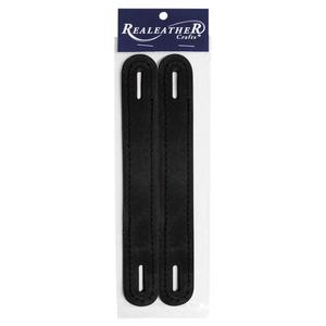 REALEATHER Stitched Leather Handle Black
