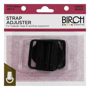 Leathercraft Hardware Slides: BIRCH Adjustable Buckle Strap Black
