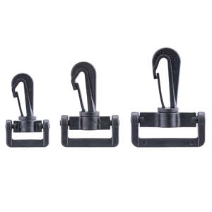 Leathercraft Hardware Snap Hooks: IVAN Black Plastic Swivel Snap