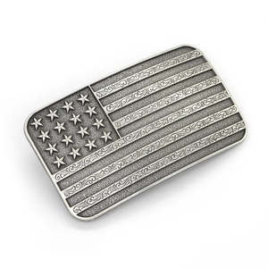 Leathercraft Buckles Trophy Buckles: IVAN American Flag Trophy Buckle