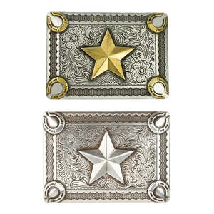 Leathercraft Buckles Trophy Buckles: IVAN Star & Horseshoe Trophy Buckle