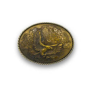 Leathercraft Buckles Trophy Buckles: IVAN Flying Eagle Oval Trophy Buckle