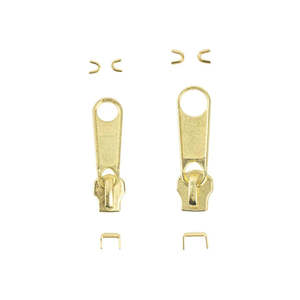 IVAN Brass Zipper Heads & Stoppers 6PK