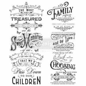 Upcycling Decorating Rub On Transfers: REDESIGN Decor Transfers Family Heirlooms