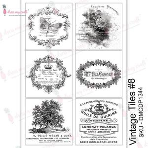Upcycling Decorating Rub On Transfers: DRESS MY CRAFT Rub-On Transfer Vintage Tiles #8