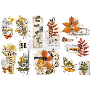 Upcycling Decorating Rub On Transfers: REDESIGN Transfer Foliage Collector
