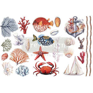 Upcycling Decorating Rub On Transfers: REDESIGN Transfer Amazing Sea Life