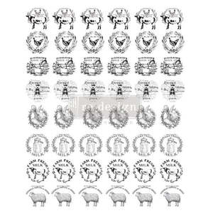 Upcycling Decorating Rub On Transfers: REDESIGN Knob Transfers Farm Sweet Farm