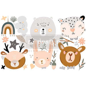 Upcycling Decorating Rub On Transfers: REDESIGN Transfer Boho Critter